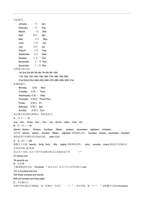 日期英文格式怎么写,英文时间日期格式