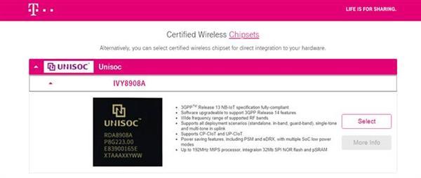 紫光展锐春藤8908A NB-IoT芯片获得德国电信全球认证