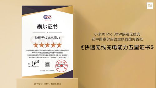 中国泰尔实验室颁发国内首张快速无线充电能力五星证书