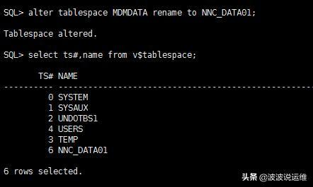在Oracle 10g中如何使用ALTER TABLESPACE命令的RENAME功能实现表空间快速重命名