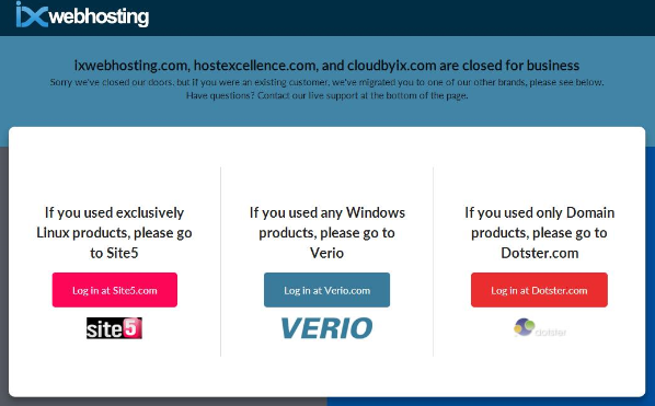 IXWebHosting美国主机商品牌全线关闭(美国主机网站)