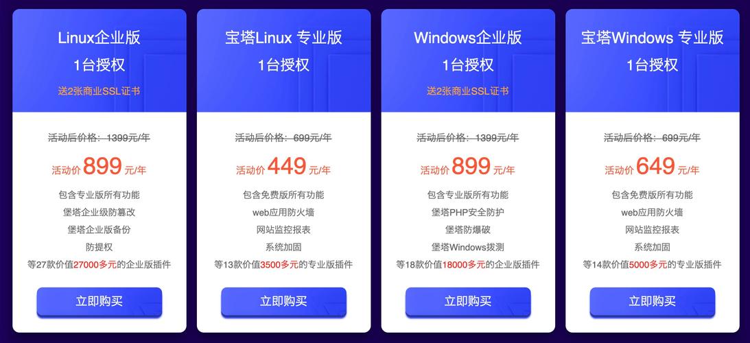 宝塔面板双十一特惠活动 专业版永久授权1888元起(宝塔面板优惠券)