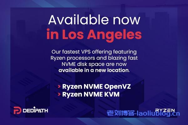 美国服务器商家DediPath目前扩展了Ryzen NVME VPS产品,采用性能优越的AMD Ryzen 3900X处理器,DDR4内存规格和NVME存储,默认1Gbps端口,现有美国达拉斯、洛杉矶