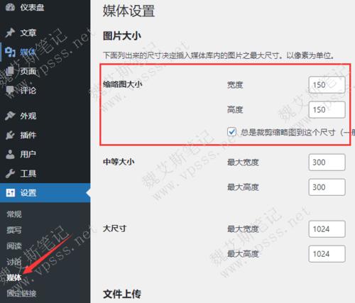 WordPress教程:多媒体缩略图设置(wordpress缩略图完美方案)