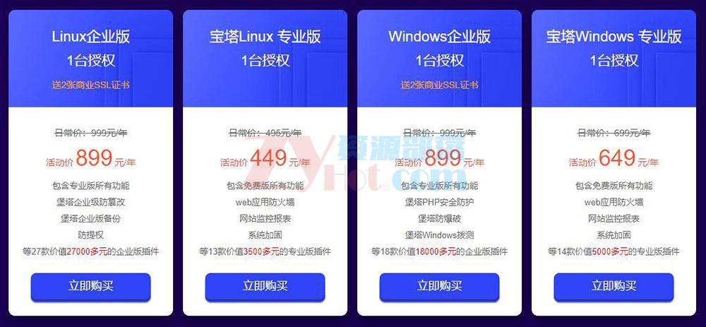 宝塔面板新春特惠活动 永久授权最高立减4700元(宝塔面板免费吗)
