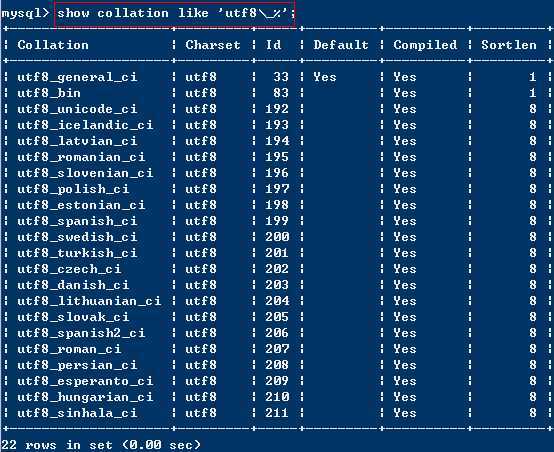 MySQL排序规则之utf8mb4