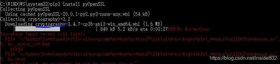 已解决ERROR: Exception: Traceback (most recent call last)