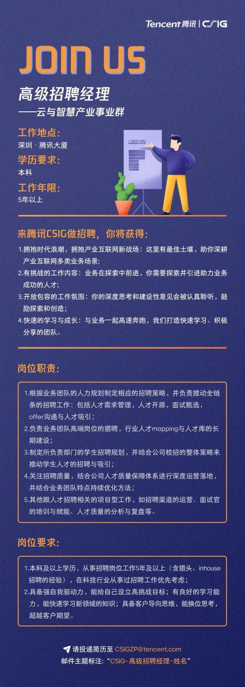 腾讯云服务器产品经理招聘
