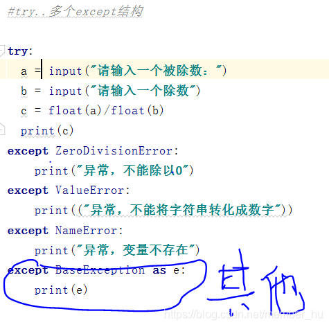 每天学习python30分钟(第七天)--程序异常处理