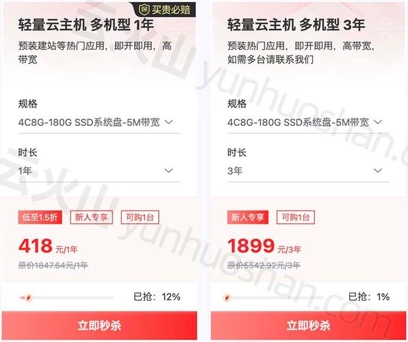 云服务器主机价格