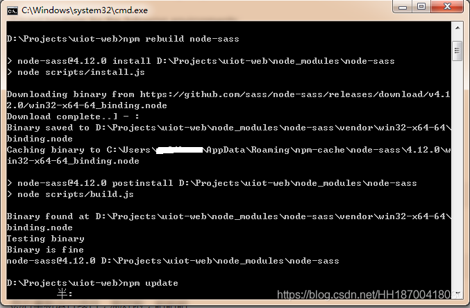 Node Sass could not find a binding for your current environment: Windows 64-bit with Node.js 7.x解决方案