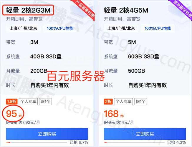 1年100元云服务器