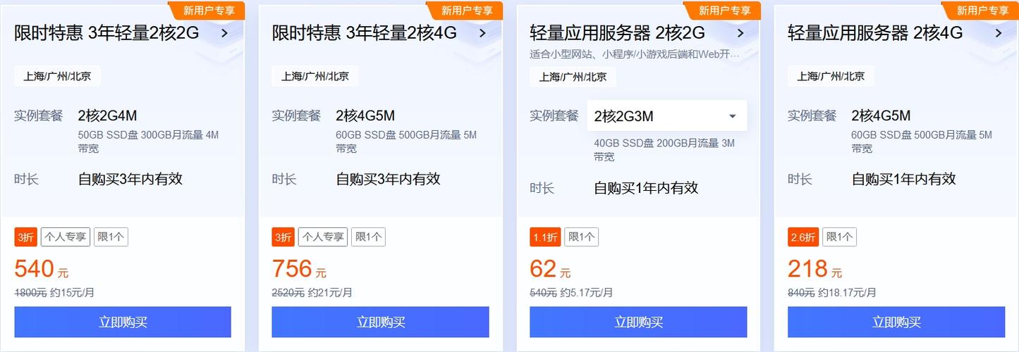 云服务器试用价格对比