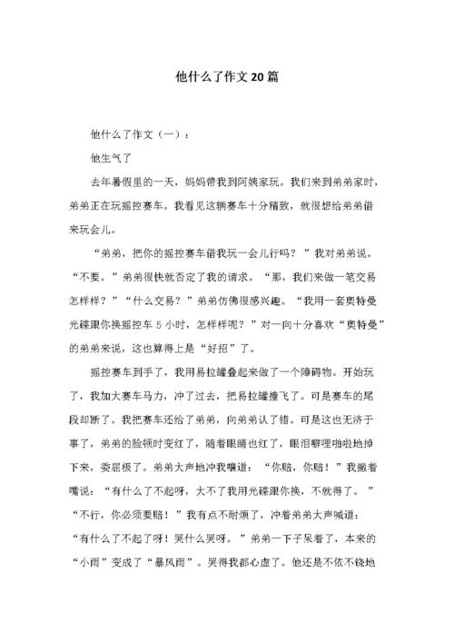 他怎么了作文?