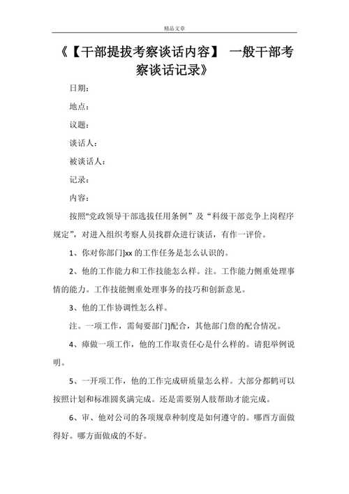 干部考察谈话怎么说?